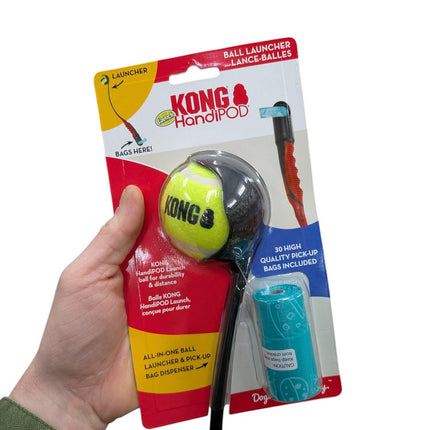 Kong Handipod Launch Fetch Stick with Poop Bag Dispenser – For Ultimate Fun and Convenience!