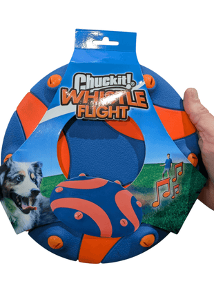 Chuckit Whistle Frisbee - Large frisbee with fun sound - For medium &amp; large dogs