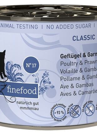 Catz Finefood Classic N.17 Drób i Krewetki puszka 200g