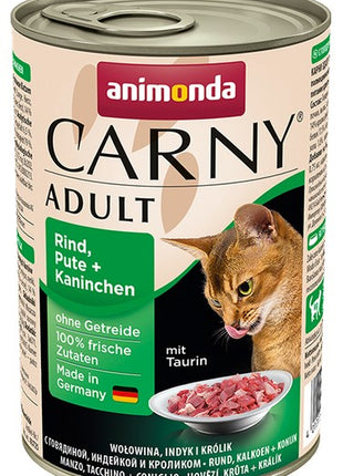 Animonda Carny Adult Wołowina, Indyk + Królik puszka 400g