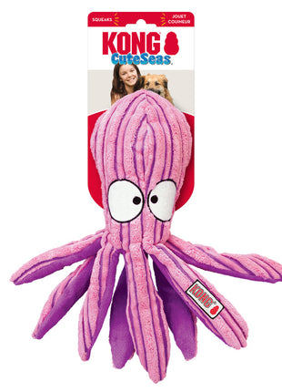 Kong Cuteseas Octopus - Rib velvet with squeaker and crinkle paper