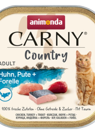 Animonda Carny Country Adult Kurczak, Indyk i Pstrąg tacka 100g