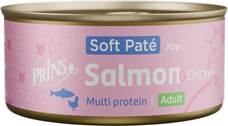 Prins Soft Paté Salmon &amp; Chicken – Grain-free Natural Cat Food with Salmon and Chicken (24x70g)