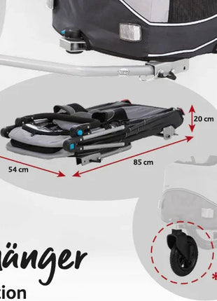 Trixie Dog Bike Trailer Foldable Gray – Comfortable and safe cycling with your dog - 3 sizes
