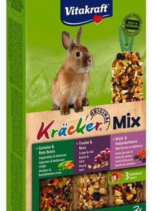 Vitakraft Kracker 3szt Królik Mix - Warzywa/Winogrona/Owoce leśne 168g [25227]