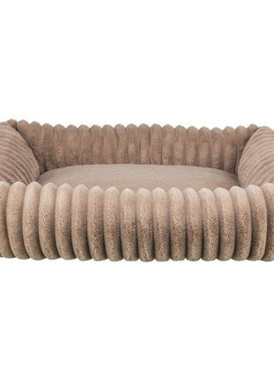 Trixie Dog Basket Lonni Ribbed Velvet Square Light Brown