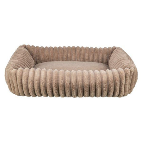 Trixie Dog Basket Lonni Ribbed Velvet Square Light Brown