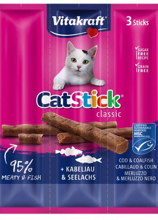 Vitakraft Cat Stick Classic Dorsz i Czarniak 18g [2424003]