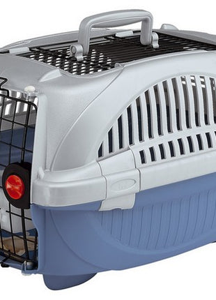 Ferplast Atlas Deluxe 20 Open - transporter z otwieranym sufitem srebrno-niebieski [73040899]