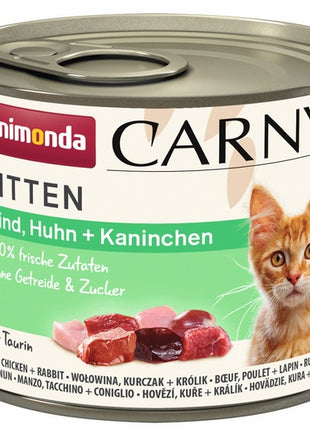 Animonda Carny Kitten Wołowina, Kurczak + Królik puszka 200g