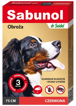 Sabunol GPI Obroża przeciw pchłom dla psa czerwona 75cm