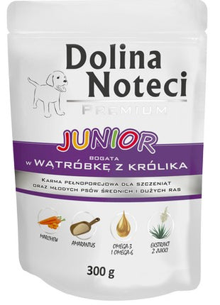 Dolina Noteci Premium Pies Junior Wątróbka z królika saszetka 300g