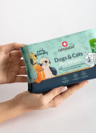 Opharm Dogs & Cats Pet Wipes - chusteczki nawilżane dla psa i kota 48szt