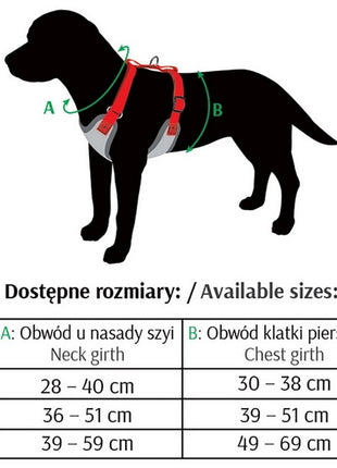 Dingo Szelki bezuciskowe z dwupaskową regulacją L czerwone