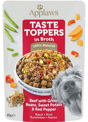 Applaws Taste Toppers Saszetka dla psa - wołowina, zielony groszek, bataty i czerwona papryka w sosie 85g