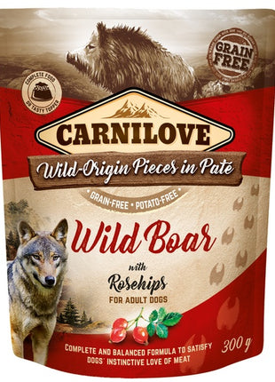 Carnilove Dog Wildboar & Rosehips - dzik i owoce dzikiej róży saszetka 300g