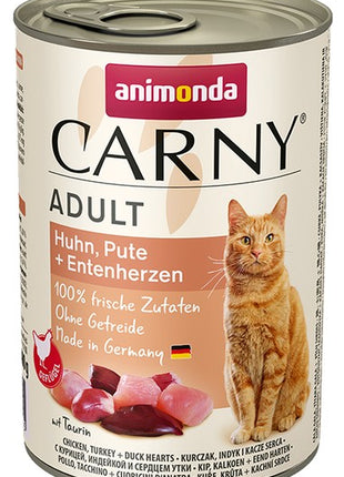 Animonda Carny Adult Kurczak, Indyk + Kacze serca puszka 400g
