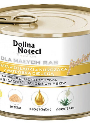 Dolina Noteci Premium Pies Mały Junior żołądki kurczaka i wątróbka cielęca 185g