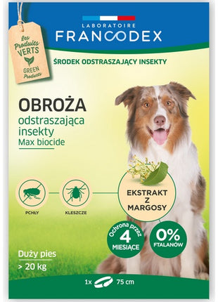 Francodex Obroża odstraszająca insekty duże psy powyżej 20kg 75cm [FR179173]